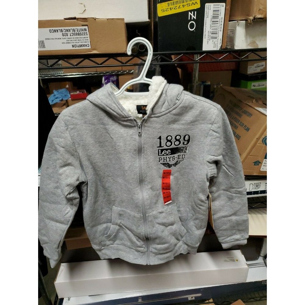 New with tag Lee Boy's Sherpa Lined Hoodie. Grey. Size M